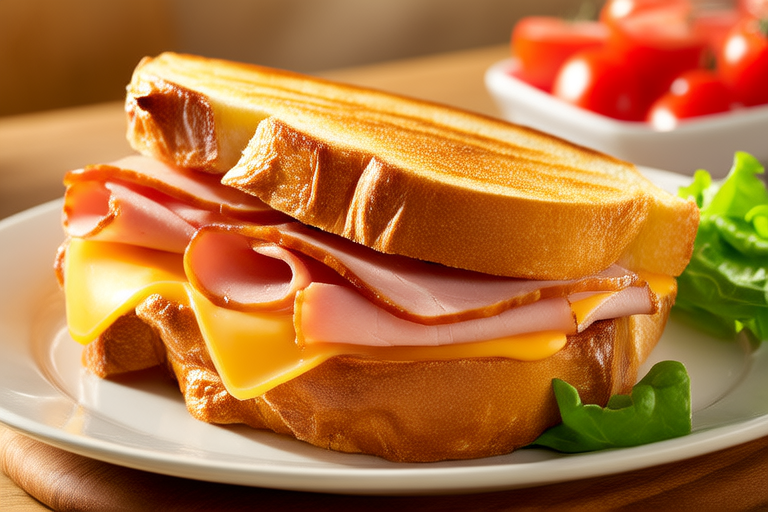 Cheesy Ham & Cheese Grilled Sandwich