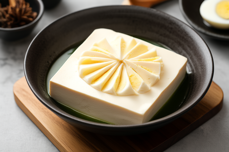 Elegant Comfort: Silken Tofu with Preserved Egg and Dashi Broth