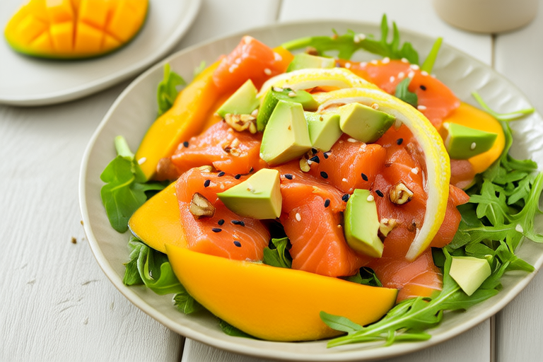 Tangy Mango Salmon Salad with Avocado